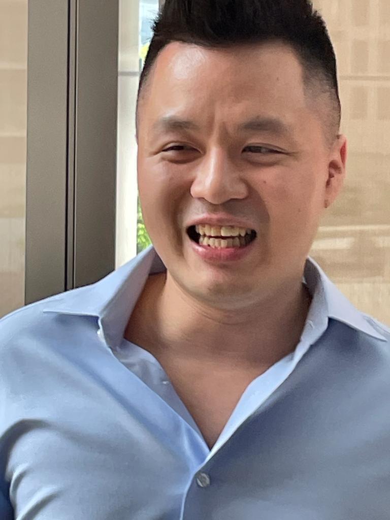 Derrick enjoying drinks with friends